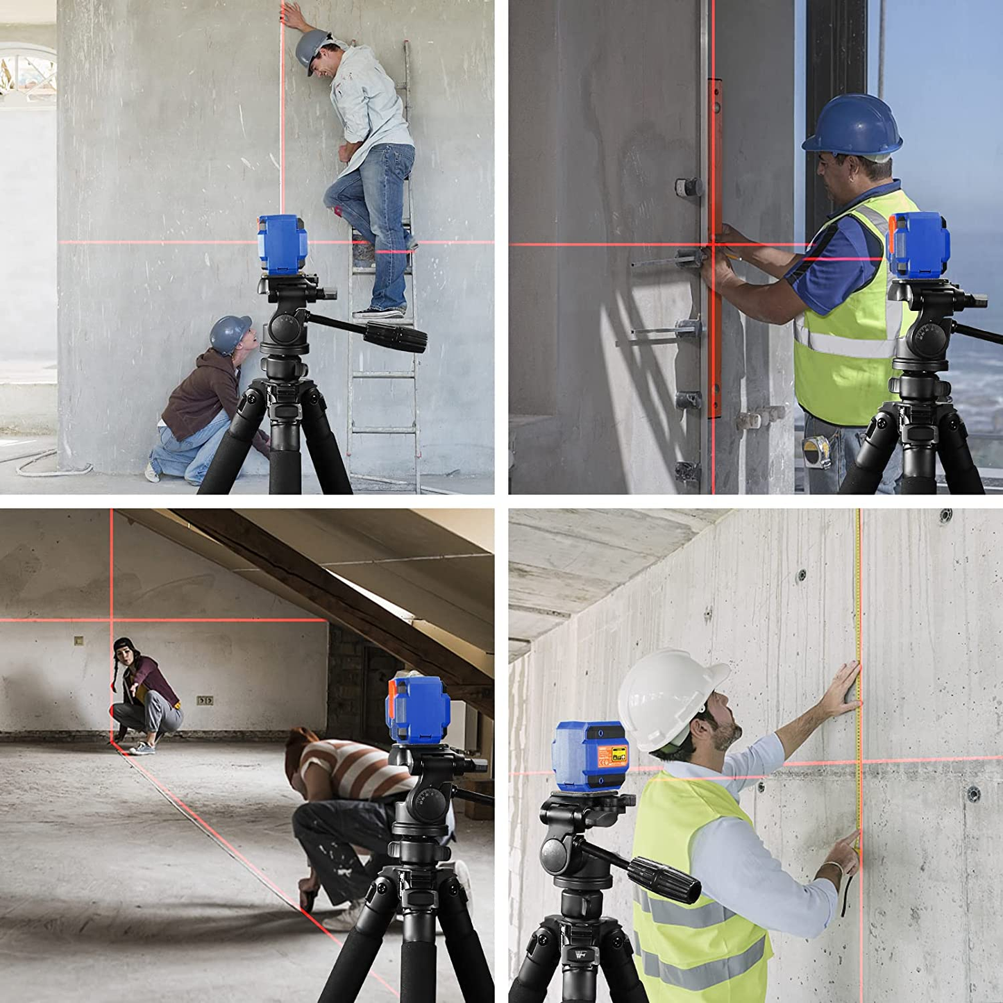 Laser Level 33-50 Feet Self-Leveling Line Lasers with Horizontal & Vertical Line Cross-Line Laser, Line Laser Level Tool for Construction, Laser Class II (Batteries Included)