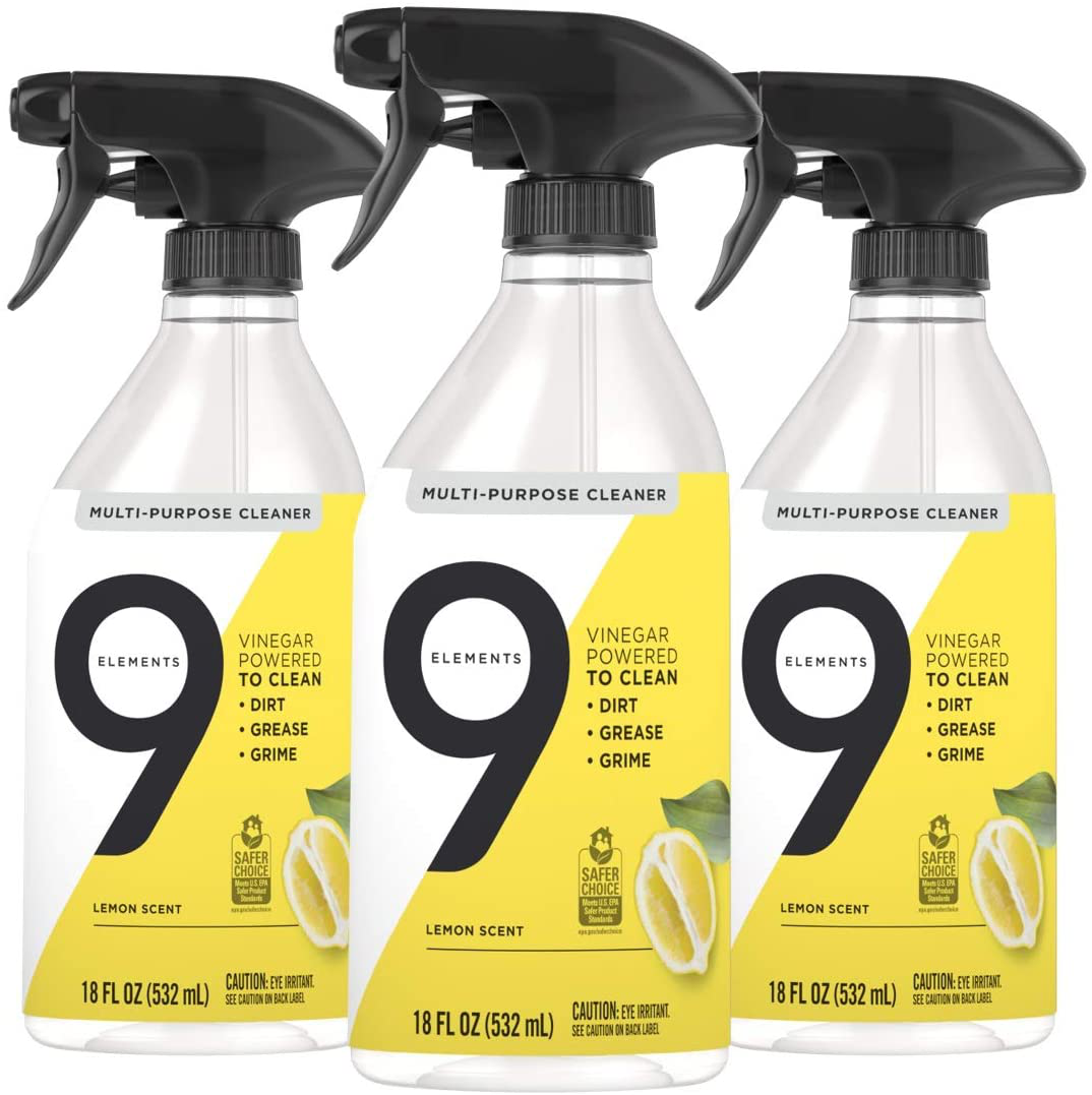 9 Elements Multi-Purpose Surface Cleaning Spray, Eucalyptus Scent, 18 oz, Pack of 3