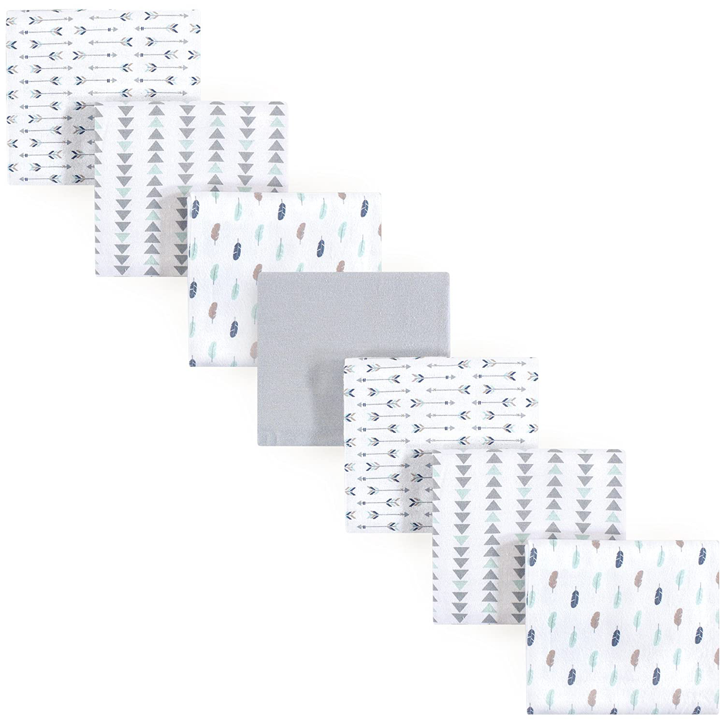 Luvable Friends Unisex Baby Cotton Flannel Receiving Blankets Bundle, Abc, One Size