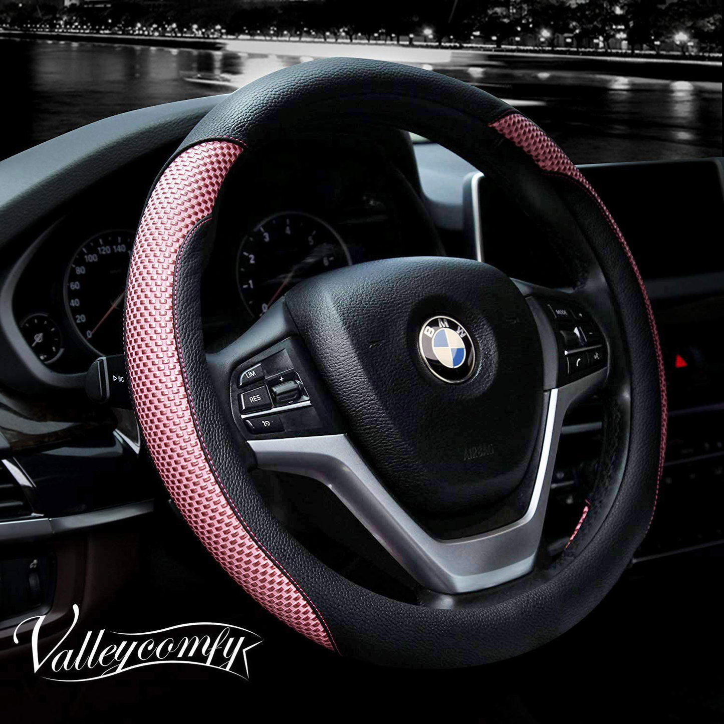 Valleycomfy Microfiber Leather Steering Wheel Covers