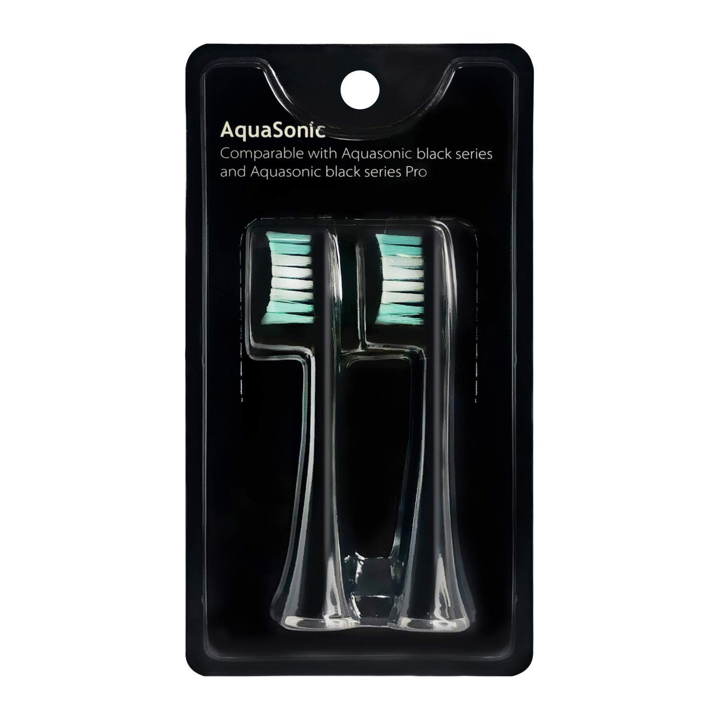 AquaSonic Black Series Replacement Brush Heads 2-Pack - Electric Toothbrush Replacement Brush Heads