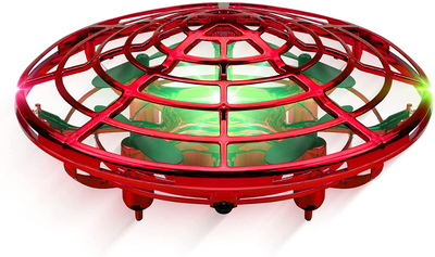 Force1 Scoot Hand Operated Drone for Kids or Adults - Hands Free Motion Sensor Mini Drone, Easy Indoor Small UFO Toy Flying Ball Drone Toy for Boys and Girls (Red)