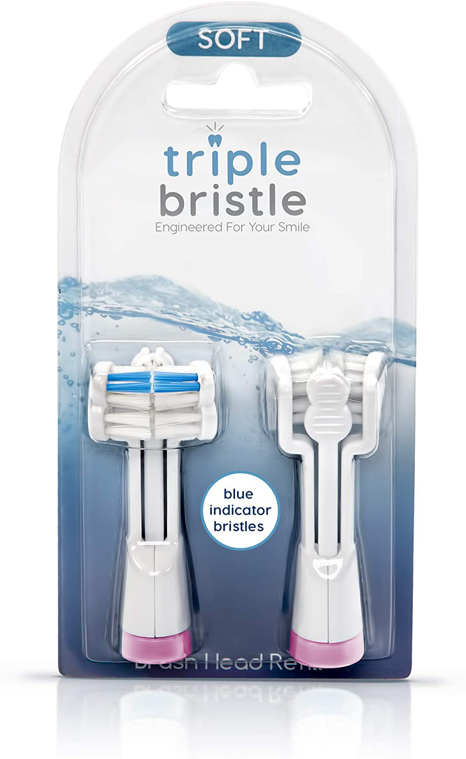 Triple Bristle Replacement Brush Head Refills Compatible with Triple Bristle Brand Sonic Toothbrush Color Changing Indicator Bristles