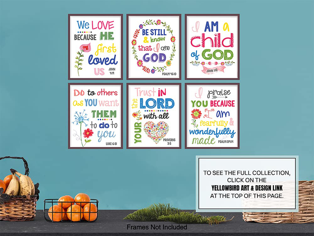 Bible Verse Wall Decor - Christian Wall Decor - Religious Wall Art - Scripture Wall Art - Psalms, Proverbs - Spiritual Inspirational Christian Gifts for Women - Girls Bedroom Decor - God Wall Decor