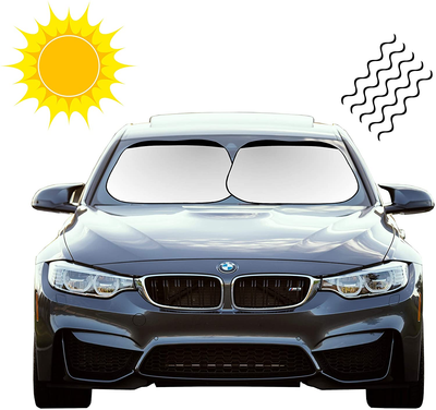 Automobile Collapsible Sun Shade Set, Silver
