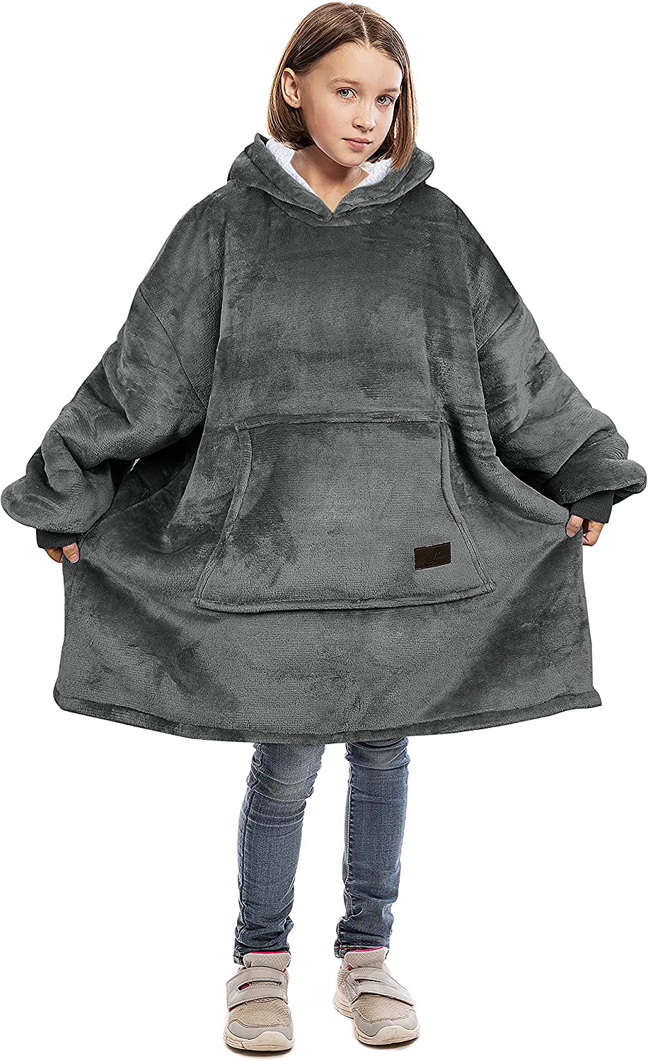 Catalonia Oversized Wearable Blanket Hoodie Sweatshirt, Comfortable Sherpa Lounging Pullover for Adults Men Women Teenagers Wife Girlfriend
