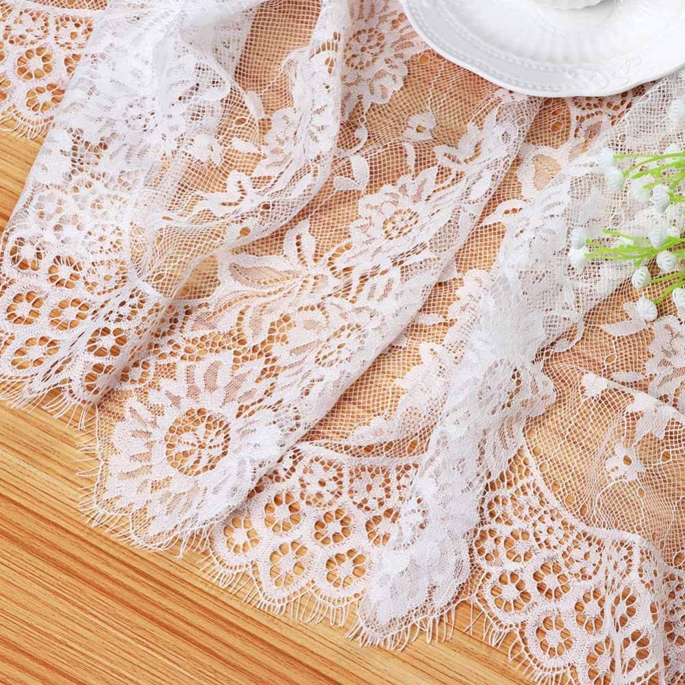 14X120 Inch Lace Table Runner Rectangle Table Runner Baby Shower Table Runner Farmhouse Boho Tabletop Decorations