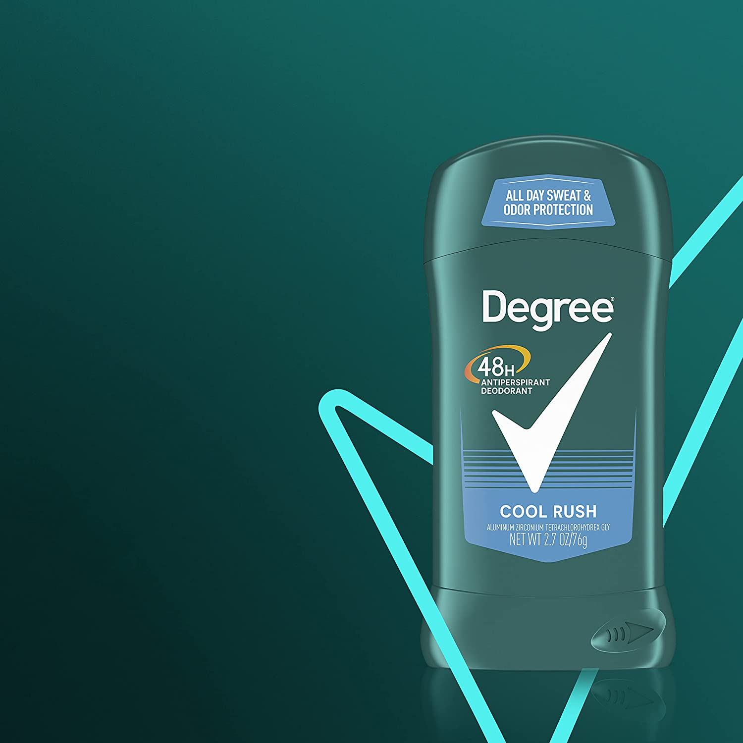 Degree Men Antiperspirant Deodorant 48-Hour Odor Protection Cool Rush Mens Deodorant Stick 2.7 Oz, Pack of 6