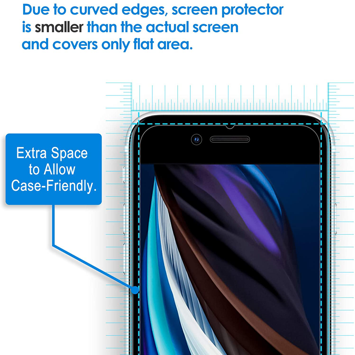 JETech Screen Protector for iPhone SE 2020, 4.7-Inch, Tempered Glass Film, 3-Pack