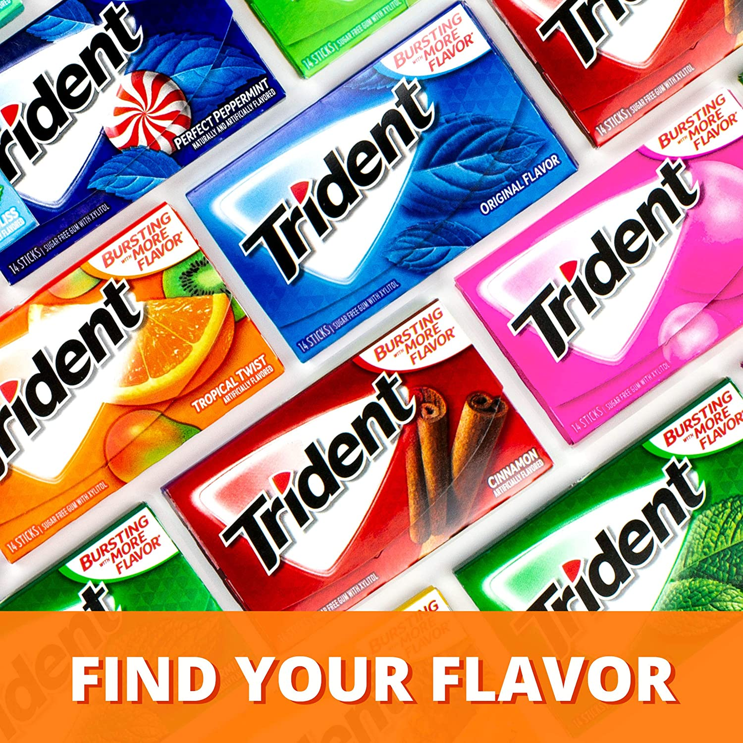 Trident Sugar Free Gum Variety Pack, 21 Packs of 14 Pieces (294 Total Pieces)