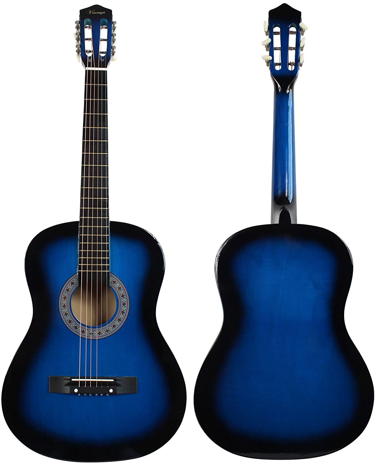 YMC 38" Blue Beginner Acoustic Guitar Starter Package Student Guitar with Gig Bag,Strap, 3 Thickness 9 Picks,2 Pickguards,Pick Holder, Extra Strings, Electronic Tuner