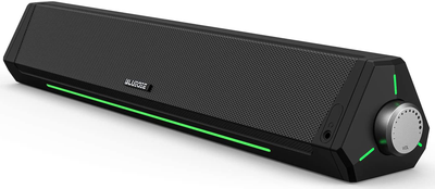 Computer Speakers, Dynamic RGB Computer Sound Bar, Hifi Stereo Bluetooth 5.0 & 3.5Mm Aux-In Connection, USB Powered Computer Speakers for Desktop, PC, Laptop, Tablets