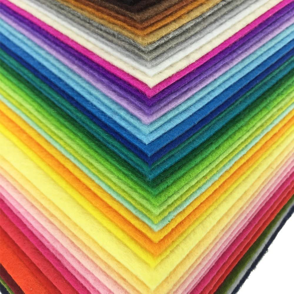 42pcs Felt Fabric Sheet Assorted Color DIY Craft Squares Felt