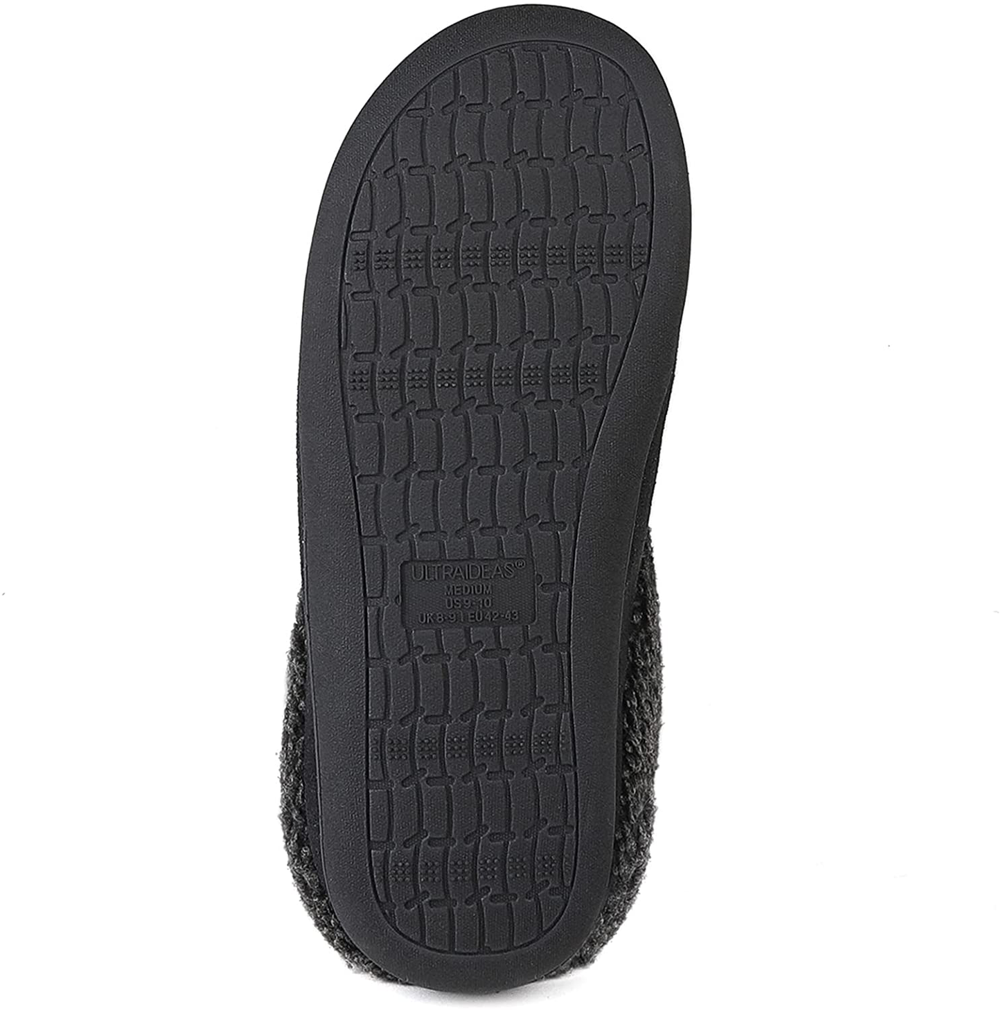 ULTRAIDEAS Men'S Moccasin Suede Slippers with Cozy Memory Foam & Fuzzy Plush Lining , Slip on Clog House Shoes with Indoor Outdoor Rubber Sole