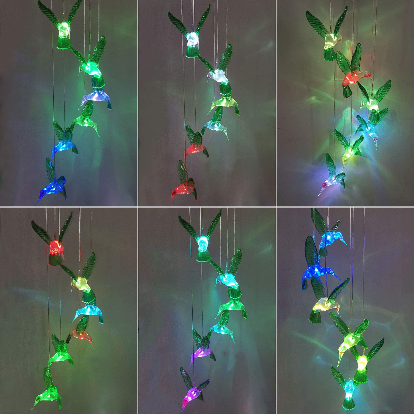 JOBOSI Wind Chimes, Hummingbird Wind Chimes Outdoor,Solar Wind Chimes, Gifts for Mom, Birthday Gifts for Women.