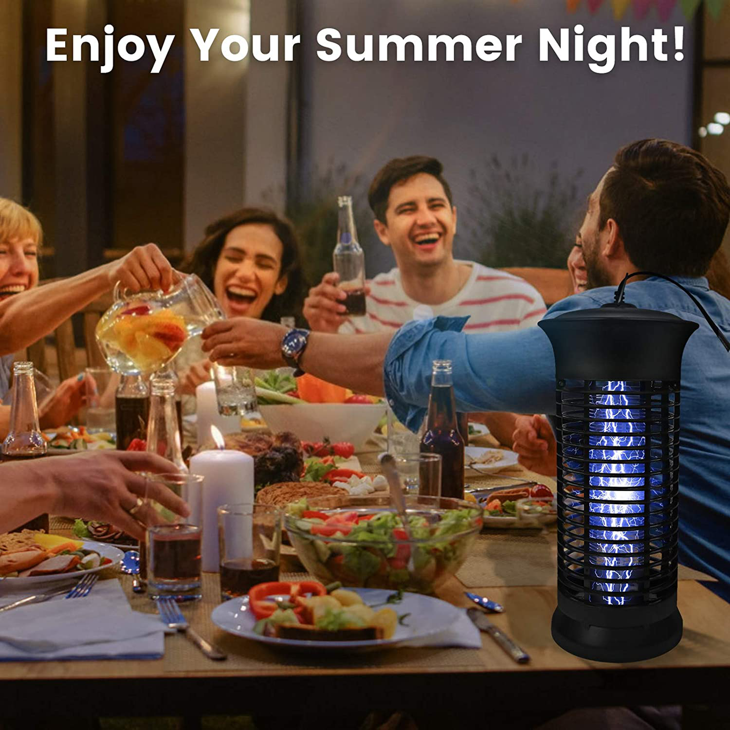 FBMPTA Bug Zapper Mosquito Killer, Flying Insect Killer Indoor, Fly Traps, Mosquito Lamp, Insect Zappers, Electric Mosquito Attractant Trap Plug in for Home, Patio, Garden (Square)