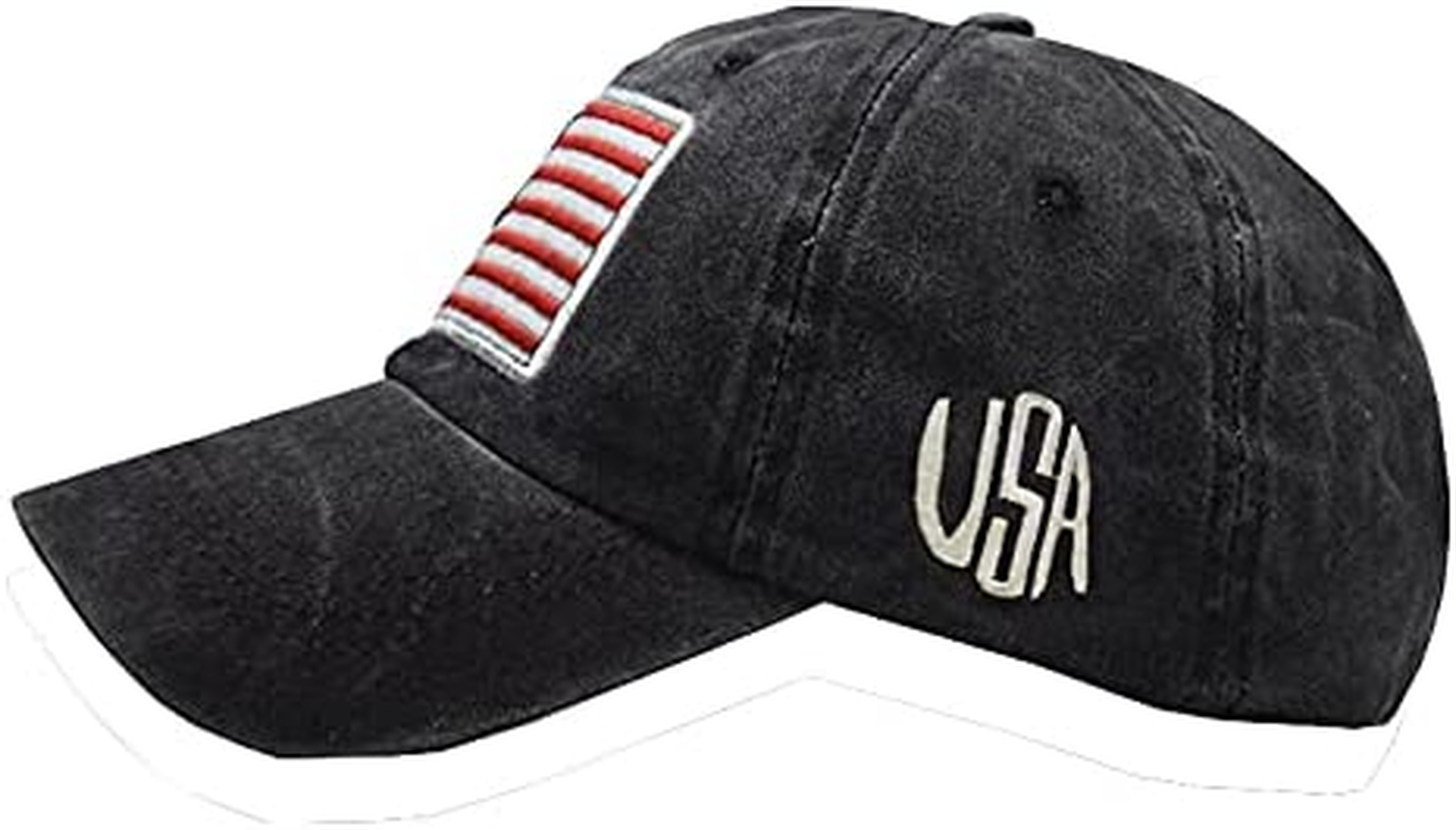 Adjustable Baseball Cap American Flag Hat Headdress Outdoor Sports Cap Peaked Cap Cotton