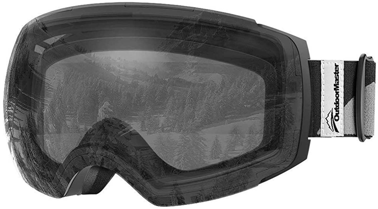 Outdoormaster Ski Goggles PRO - Frameless, Interchangeable Lens 100% UV400 Protection Snow Goggles for Men & Women