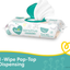 Baby Wipes, Pampers Sensitive Water Based Baby Diaper Wipes, Hypoallergenic and Unscented, 6 Pop-Top Packs, 336 Total Wipes (Packaging May Vary)