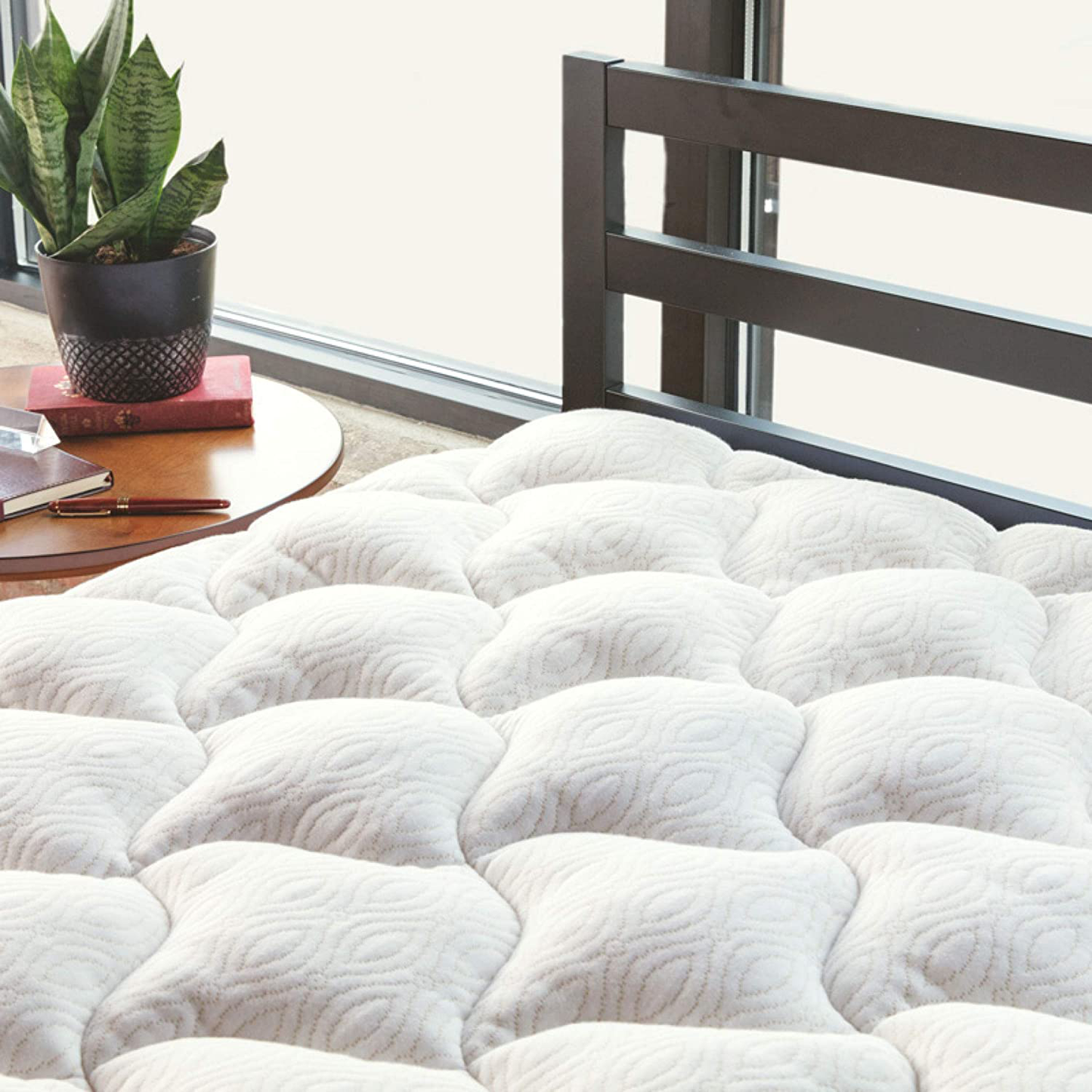 ViscoSoft Copper Mattress Pad Cal King - Extra Plush Pillowtop Mattress Topper for Pain Relief