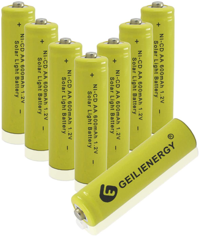 GEILIENERGY Solar Light AA Ni-CD 600mAh Rechargable Batteries (Pack of 8) ¡