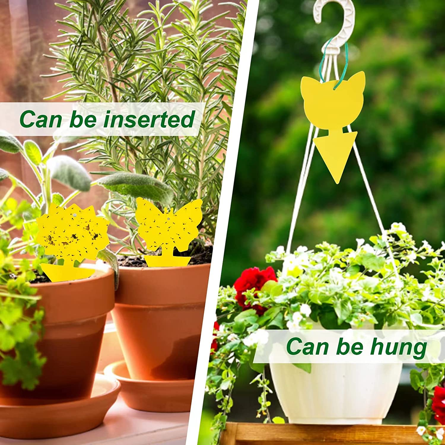 48 Pcs 4 Shapes Yellow Sticky Traps for Fruit Fly, Whitefly, Fungus Gnat, Mosquito, Fly and Bug, Sticky Insect Catcher Traps for Indoor/Outdoor/Kitchen, Extremely Sticky, Non-Toxic, Pet & Kid Safe