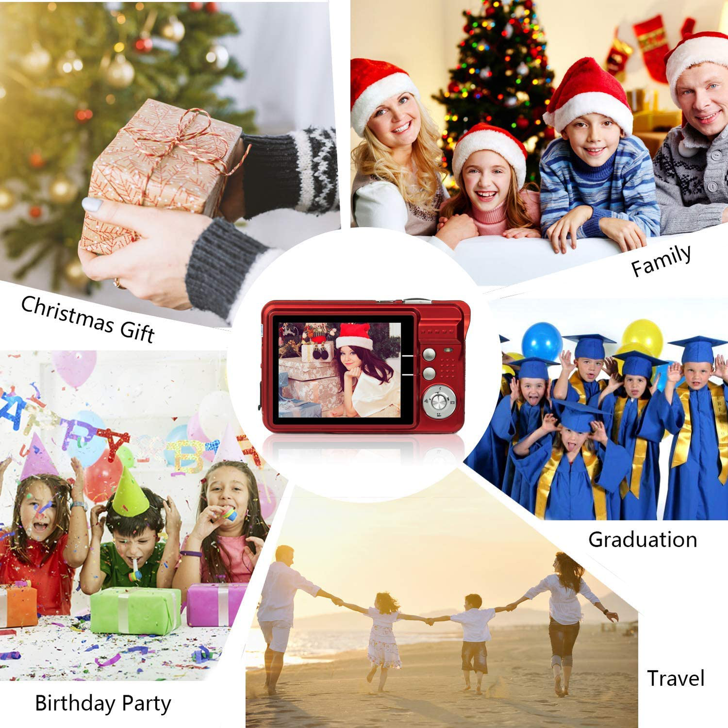 HD Mini Digital Cameras, Point and Shoot Digital Cameras for Photography Kids Teenagers - Travel, Camping, Gifts
