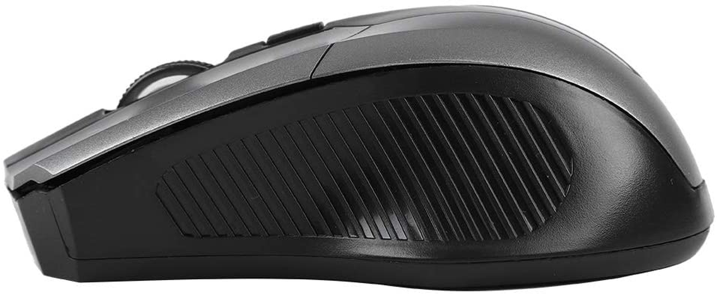 Wireless Optical Mouse for PC Computer Laptop,800-1600 DPI 6 Key Gaming Mouse with USB Receiver,Support Indows2000/Xp/Vista/Linux/7/ and MAC Operating System(Gray)