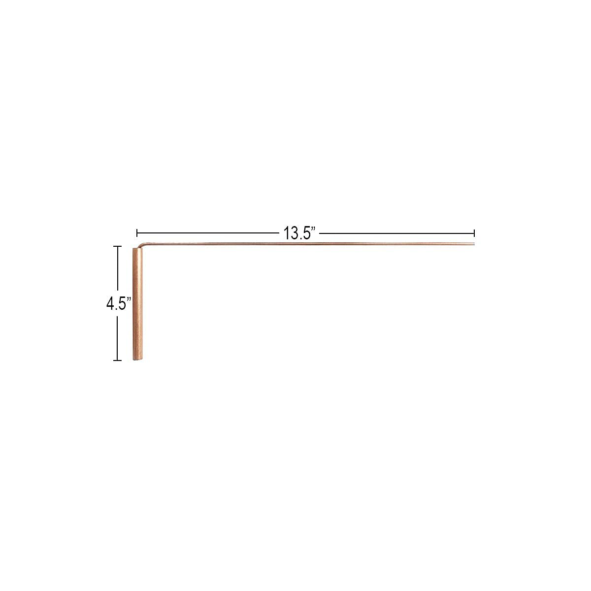 Dowsing Rods Copper - Made in USA - 99% Pure Copper - Water Divining, Energy Healing, Paranormal, Gold, Yes No Questions. Instructions and Bonus Pendulum - 5x13 Inch Non-Toxic