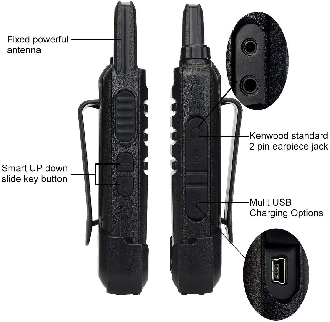 Retevis RT22 Walkie Talkies Rechargeable Hands Free 2 Way Radios Two-Way Radio(6 Pack) with 6 Way Multi Gang Charger