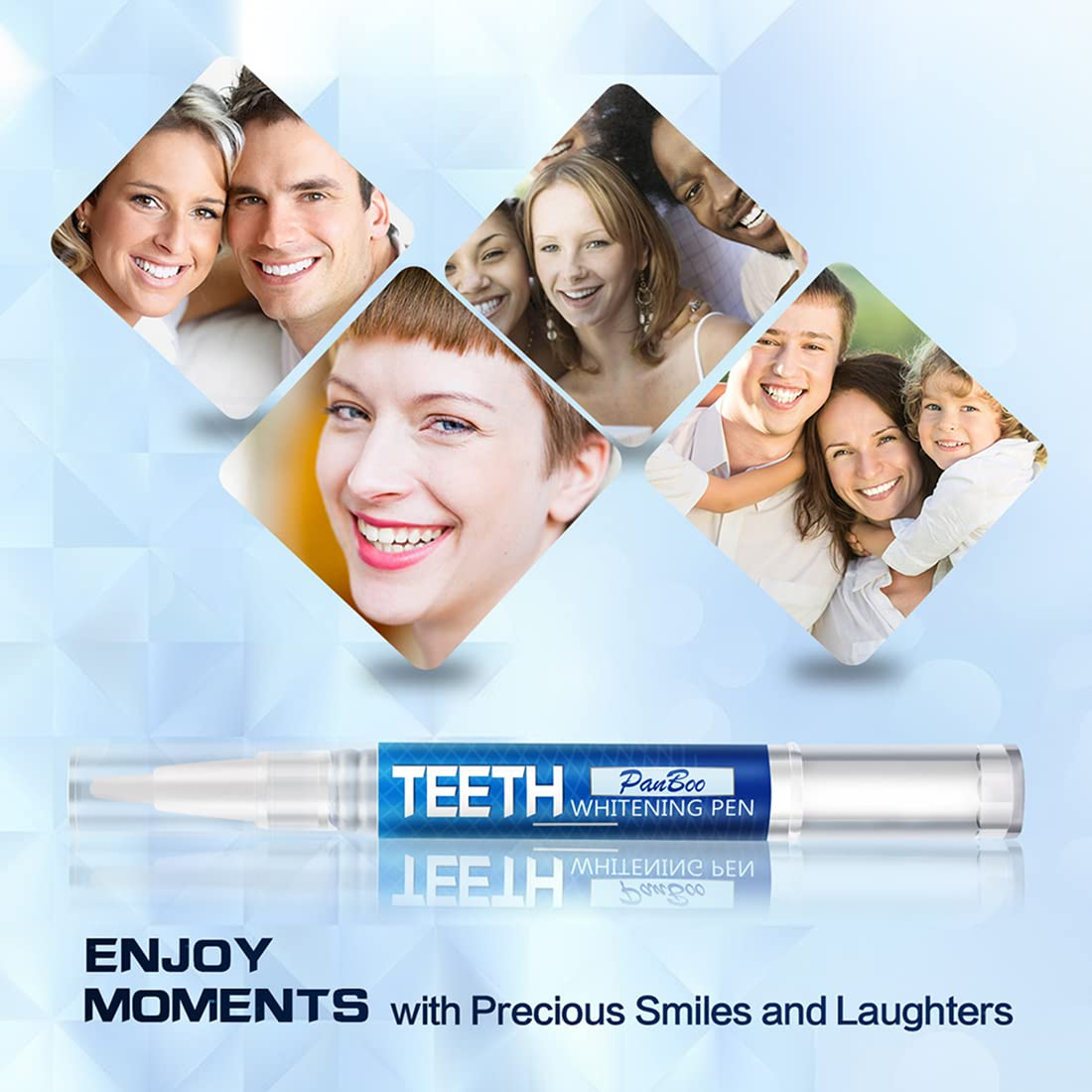 Teeth Whitening Pen, Use Twice a Day up to 1-6 Shade Whiter in 1-2 Weeks, 4 No Sensitivity Pens, 70+ Whitening Treatments, Effective, Pain Free and Enamel Safe, Easy to Use at Home Travel, Flavourless