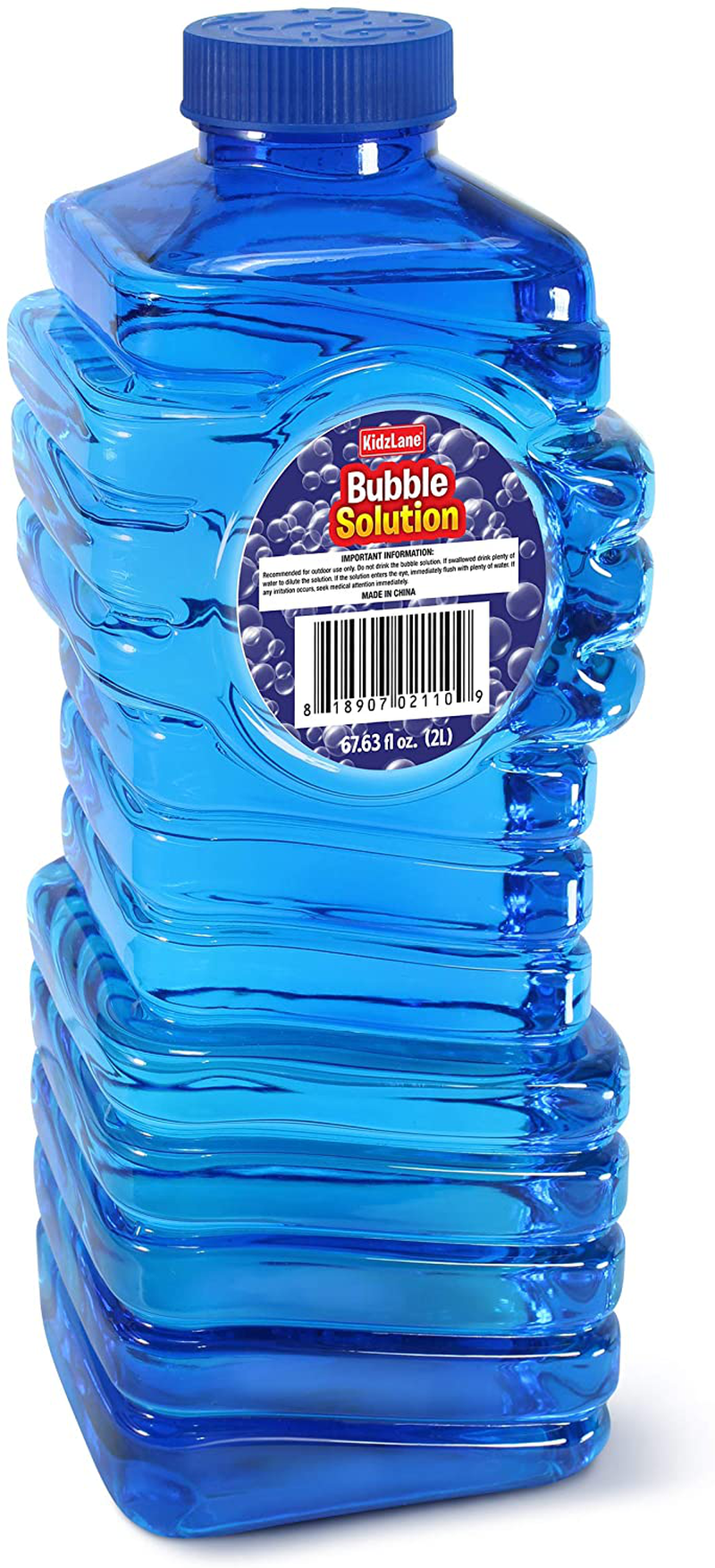 Kidzlane Bubble Solution Refill 67.63 oz | Large, Easy-Grip Bottle for Bubble Guns, Wands, Bubble Machines | 67.63 Oz.
