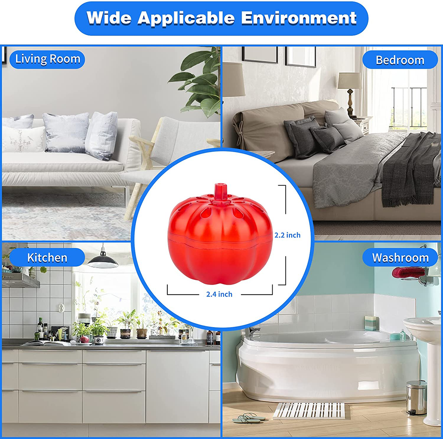 Burxoe Fruit Fly Trap,Reusable Fruit Fly Traps for Kitchen, Fruit Fly Traps Indoor Sticky, Fly Trap Refill,Fly Catcher for Food Areas Safe Non-Toxic Odorless 2 Packs Pumpkin Shape