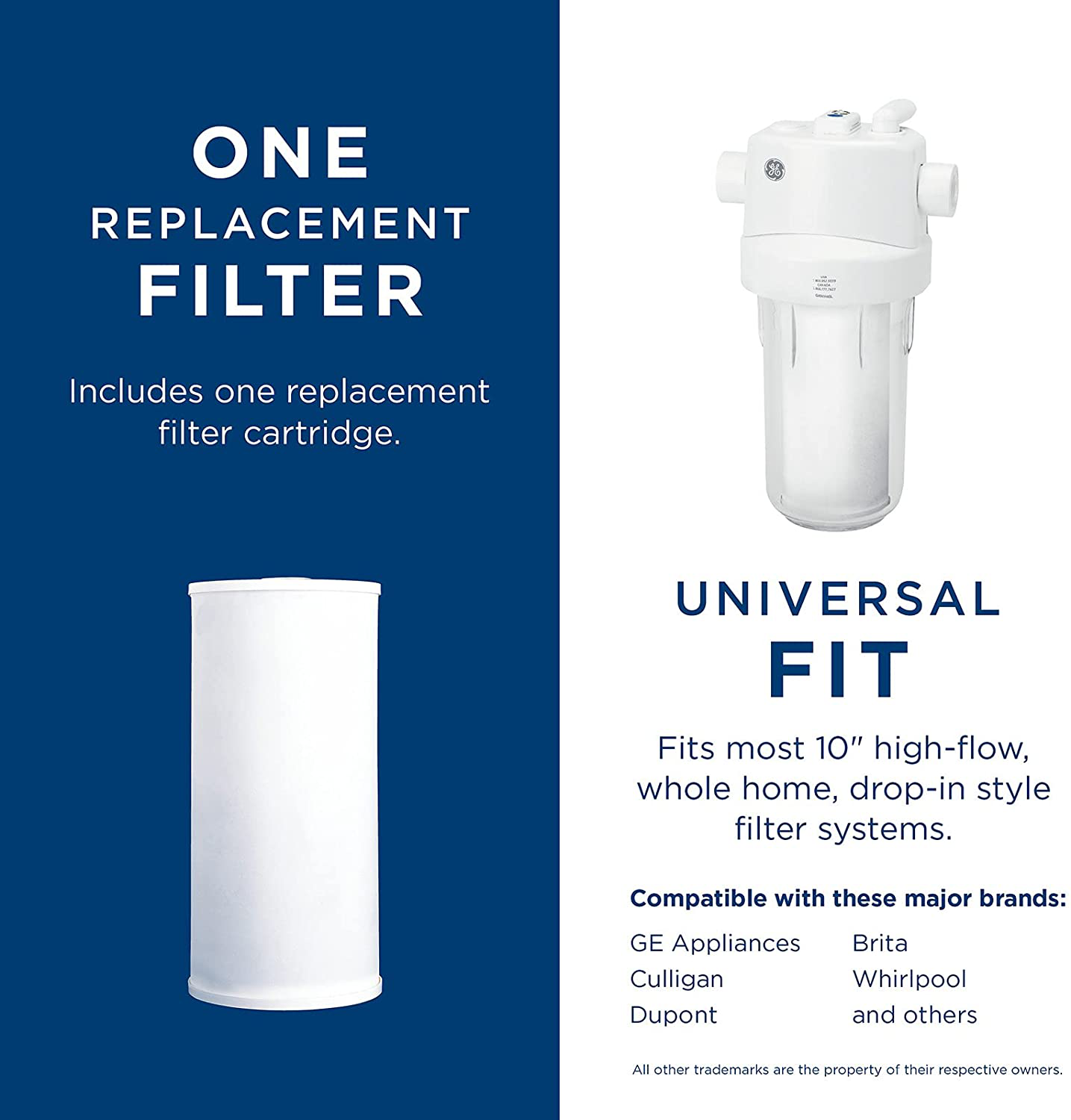 GE FXHTC Whole Home System Replacement Filter, 10.00 x 4.00 x 4.00 inches