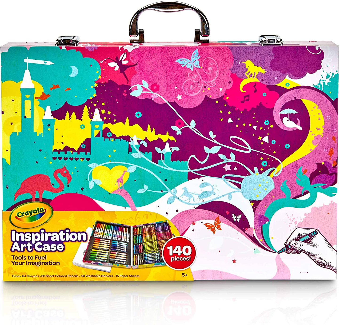 Crayola Inspiration Art Case in Pink, Gifts for Kids Age 5+, 140 Count