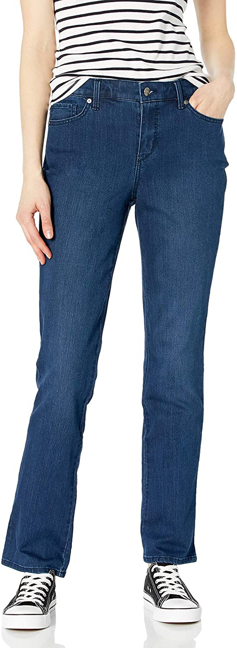 Gloria Vanderbilt Women's Rail Straight Leg High Rise Jean