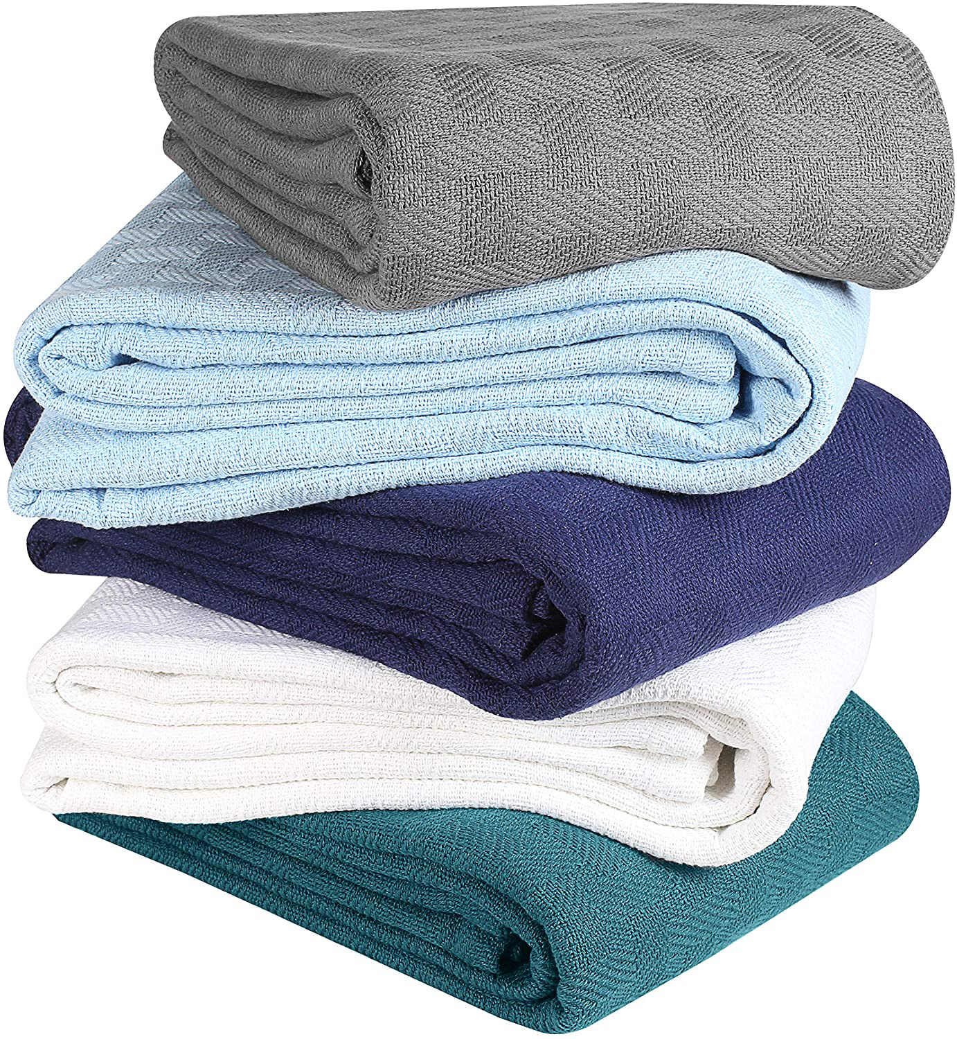 GLAMBURG 100% Cotton Bed Blanket, Breathable Bed Blanket Twin Size, Cotton Thermal Blankets Twin Size - Perfect for Layering Any Bed for All Season - Charcoal Grey