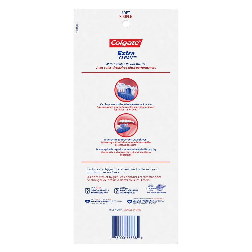 Colgate Extra Clean Toothbrush, Full Head, Soft (6 Count)