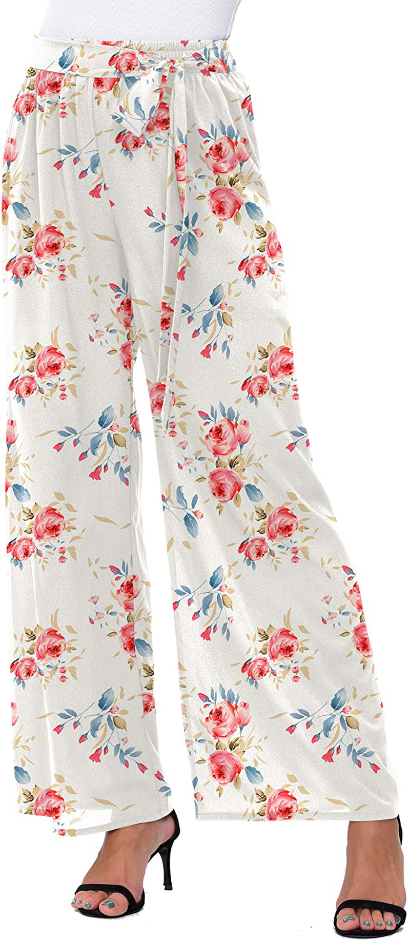 DouBCQ Women's Palazzo Lounge Wide Leg Casual Flowy Pants