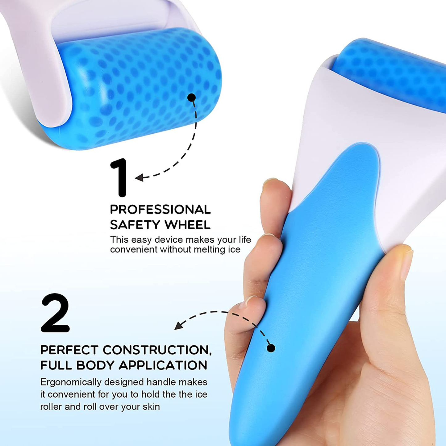 Ice Roller for Face Eye Puffiness, Teenitor Ice Face Roller Massager TMJ Migraine Pain Relief and Minor Injury Therapy Cold Freezer Tighten Skin Care Products