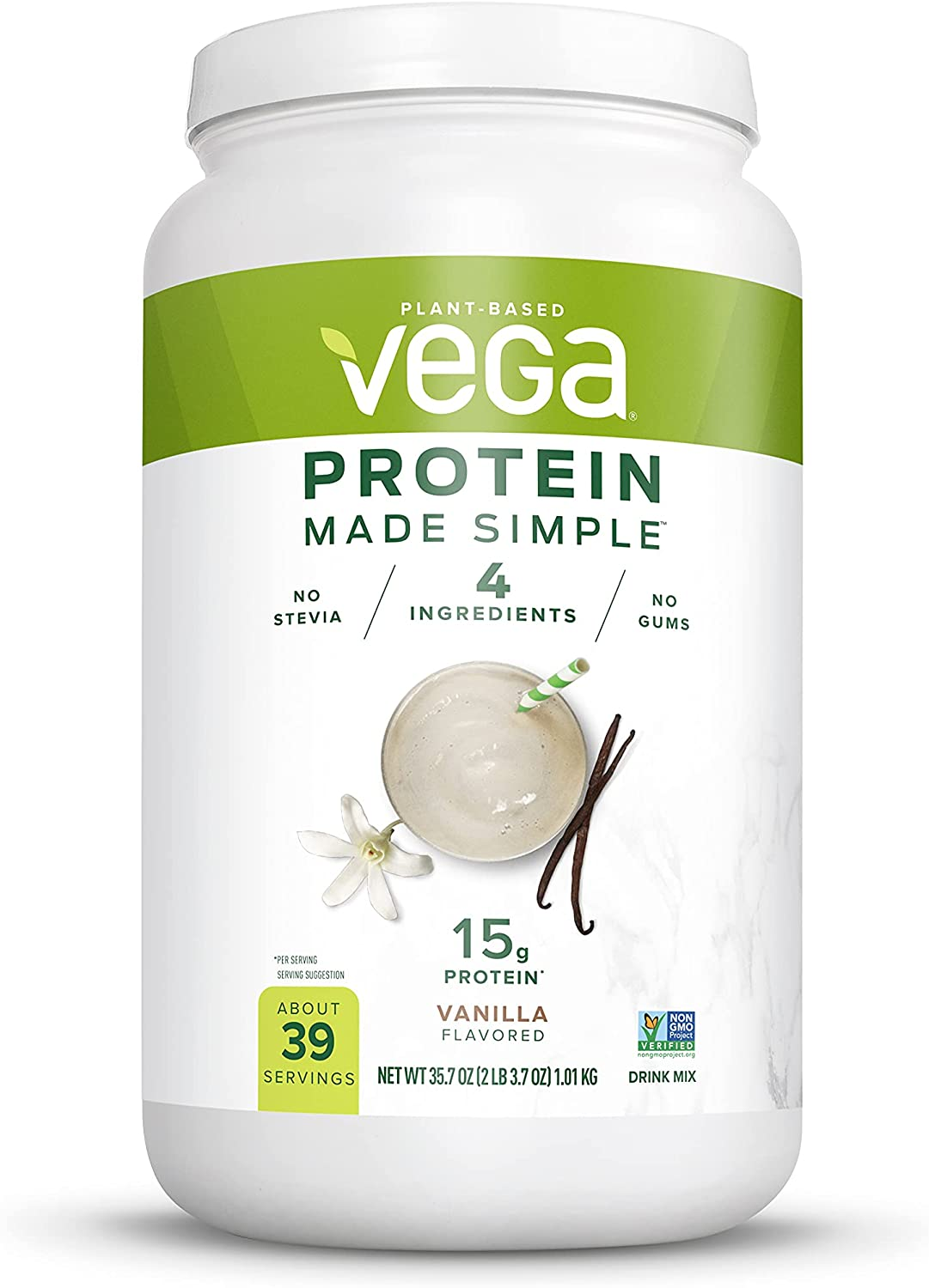 Vega Protein Made Simple - Caramel Toffee (10 Servings), 9.1 Oz - Delicious Plant Based Healthy Vegan Protein Powder - Stevia, Dairy & Gluten Free, Non GMO, No Gums