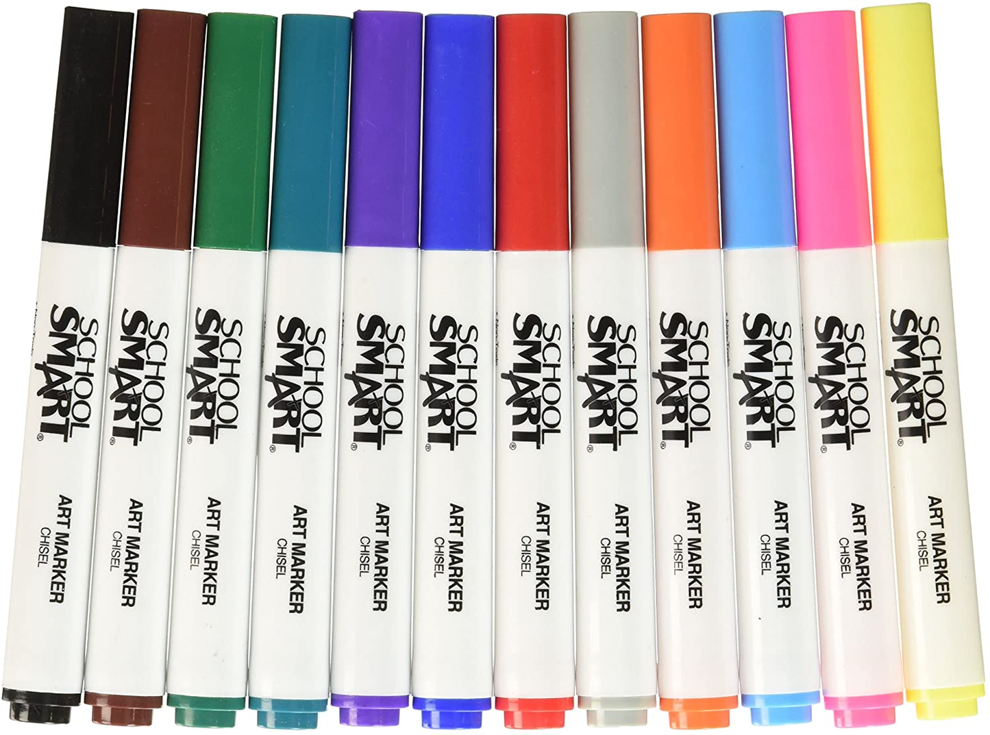 School Smart Chisel Tip Watercolor Markers - Set of 12 - Assorted Colors