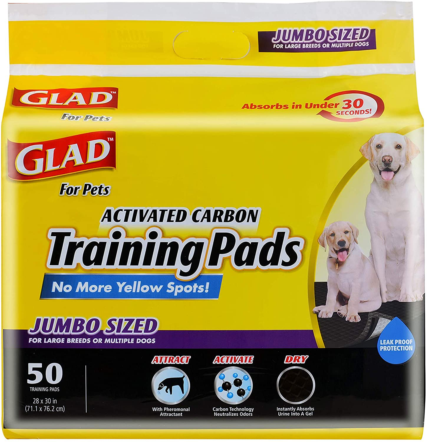 Glad for Pets Black Charcoal Puppy Pads-New & Improved Puppy Potty Training Pads That ABSORB & NEUTRALIZE Urine Instantly