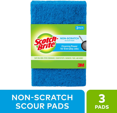 Scotch-Brite Non-Scratch Scour Pads, 3 Pads
