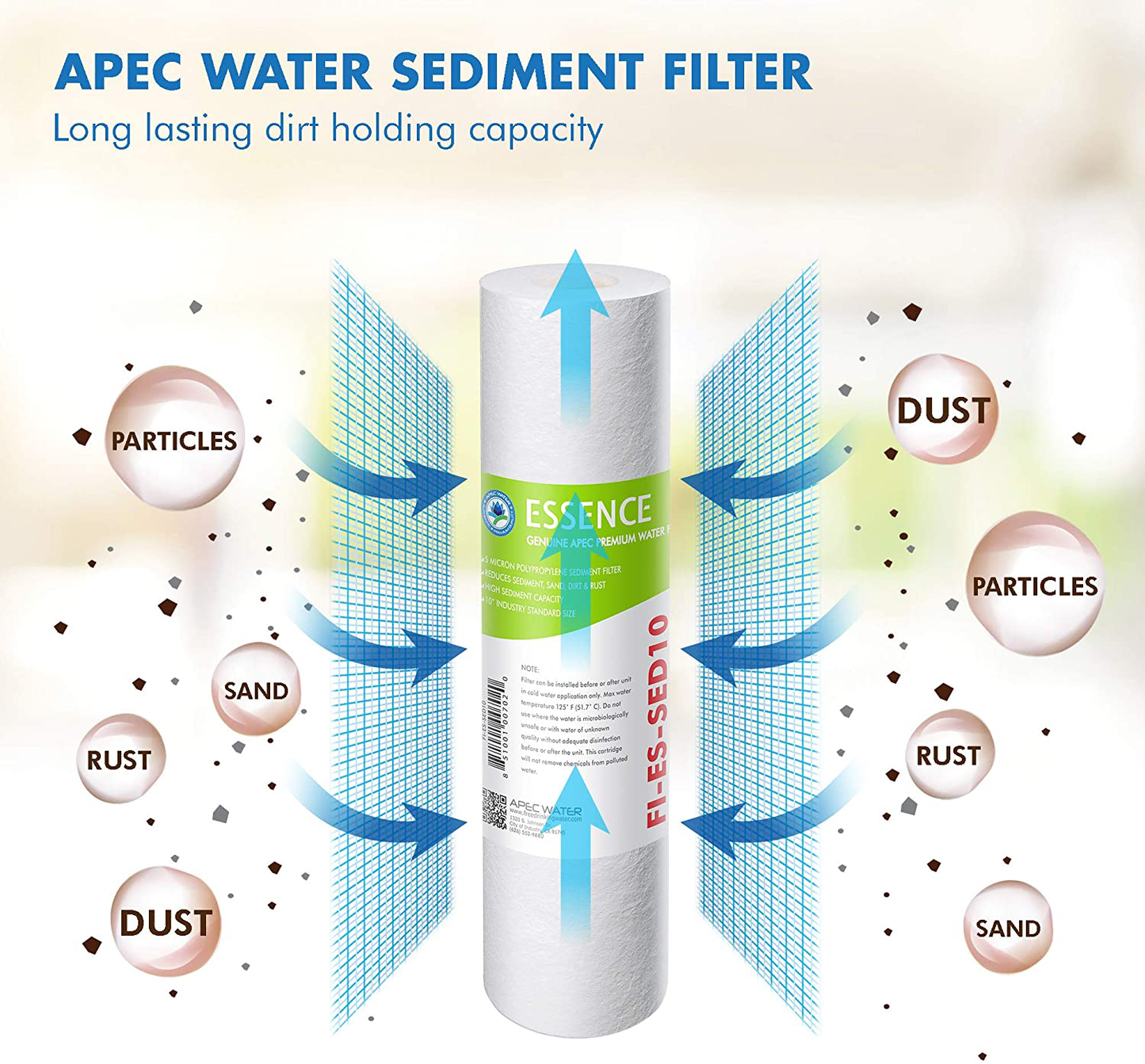 APEC Water Systems FILTER-SET-ESX2 2 Sets of High Capacity Replacement Pre-Filter Sets For Essence Series Reverse Osmosis Water Filter System Stage 1-3,White