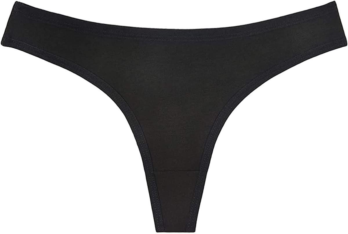 6 Pack Women’S Breathable Cotton Thong Panties Bikini Underwear