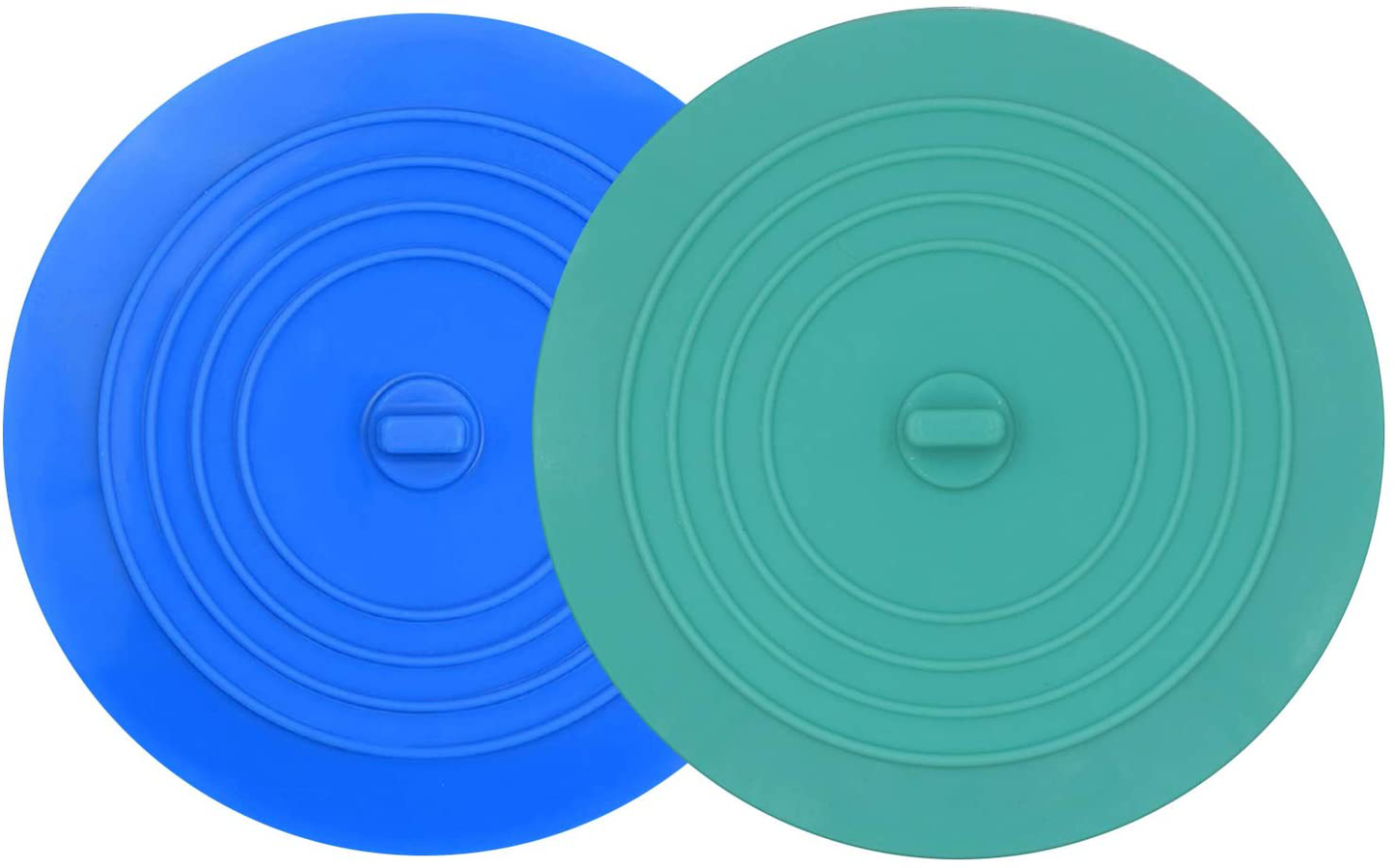 V-TOP Tub Stopper 2 Pack, 6 inches Large Silicone Drain Plug Hair Stopper Flat Suction Cover for Kitchen Bathroom and Laundry