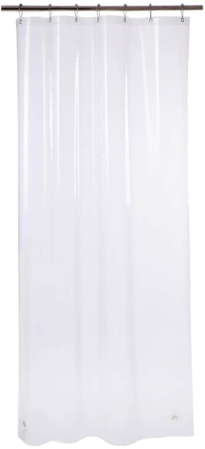 AmazerBath Plastic Shower Curtain Liner, Thick Bathroom Shower Curtains with Heavy Duty Clear Stones and Grommet Holes