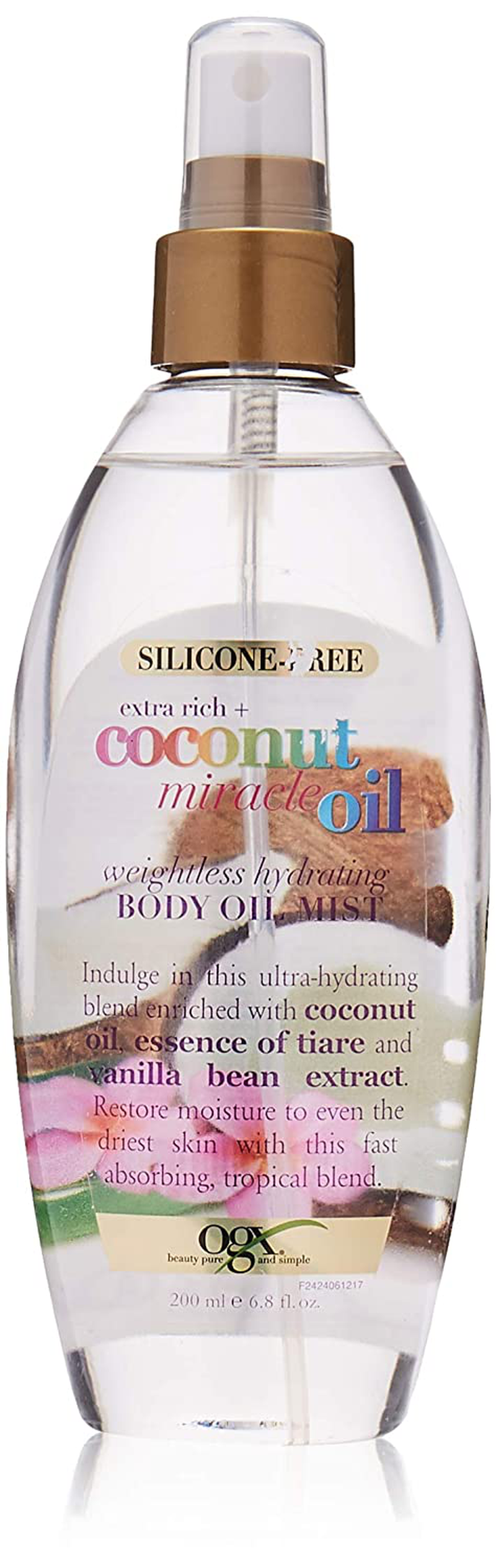 OGX Extra Creamy + Coconut Miracle Oil Hand-to-Heel Body Cream with Vanilla Bean, Fast-Absorbing Body Lotion for Dry Skin, Paraben-Free and Sulfated-Surfactants Free, 6 fl oz