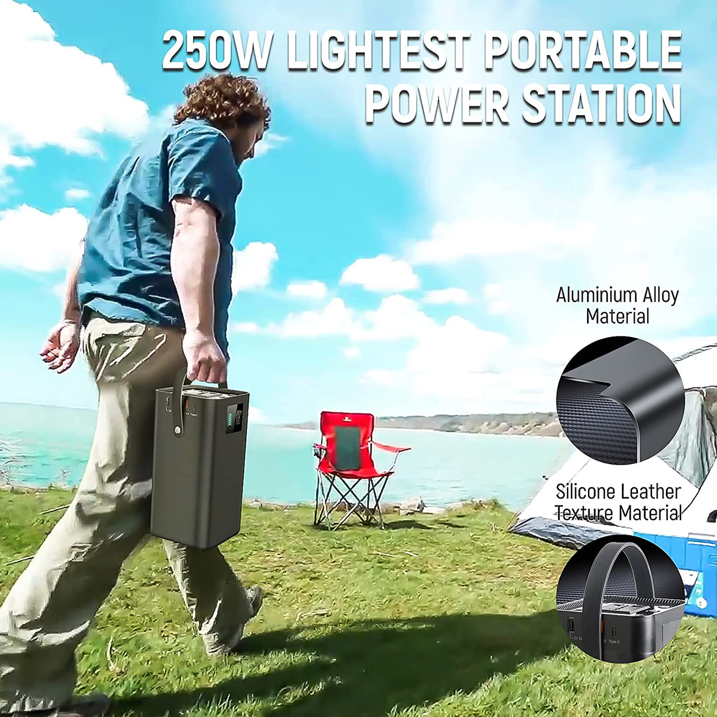 Portable Power Station 250W KOYOT Solar Generator 54600mAh (Solar Panel Not Included)Portable Battery With 110V AC Outlet/3 DC Ports/4 USB Ports For CPAP Outdoor Advanture Load Trip Camping Emergency